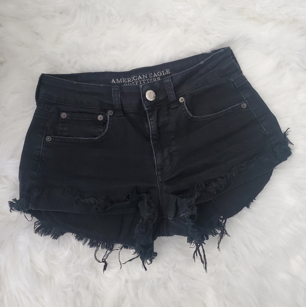 American Eagle Outfitters Stretch High Rise Festival Shorts. Distressed.…